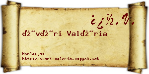 Óvári Valéria névjegykártya