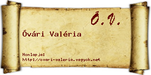 Óvári Valéria névjegykártya